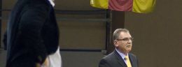 n arkadiusz koniecki trener koszykowki druzyny lidera pruszkow i miodrag gajic trener koszykowki druzyny muksu widzewa lodz.jpg